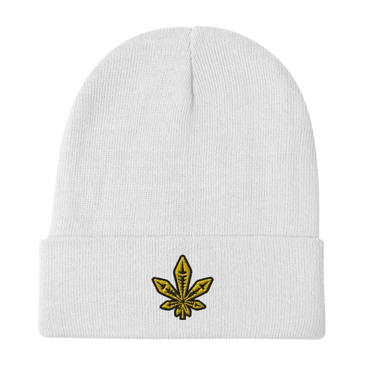 Outlined Gold Leaf Beanie